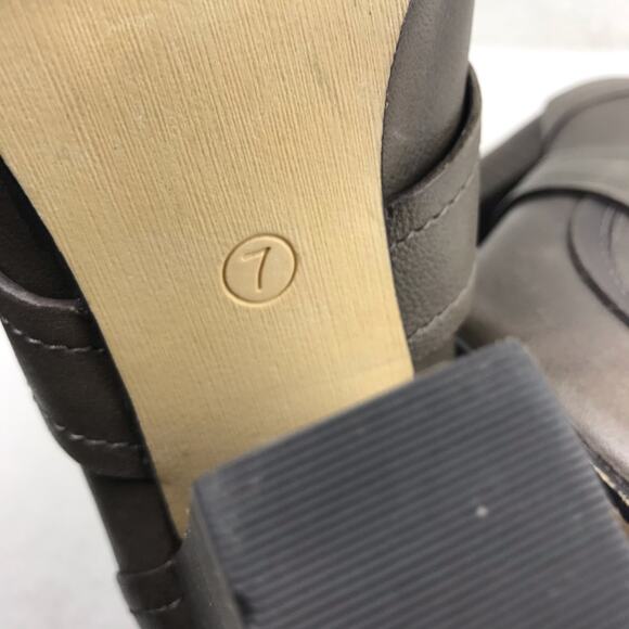 Seychelles Women's Ankle Boots Black Brown Distressed Zip Buckle 3.8" Heel Sz 7 - Picture 14 of 16